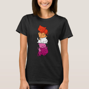 The Flag For The Lesbian Pride Cat Pile Lgbt Cute T-Shirt