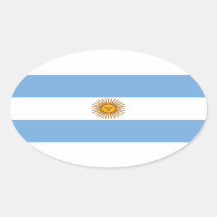 The Flag of Argentina Oval Sticker