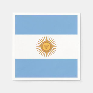 The Flag of Argentina with Sun of May Napkin