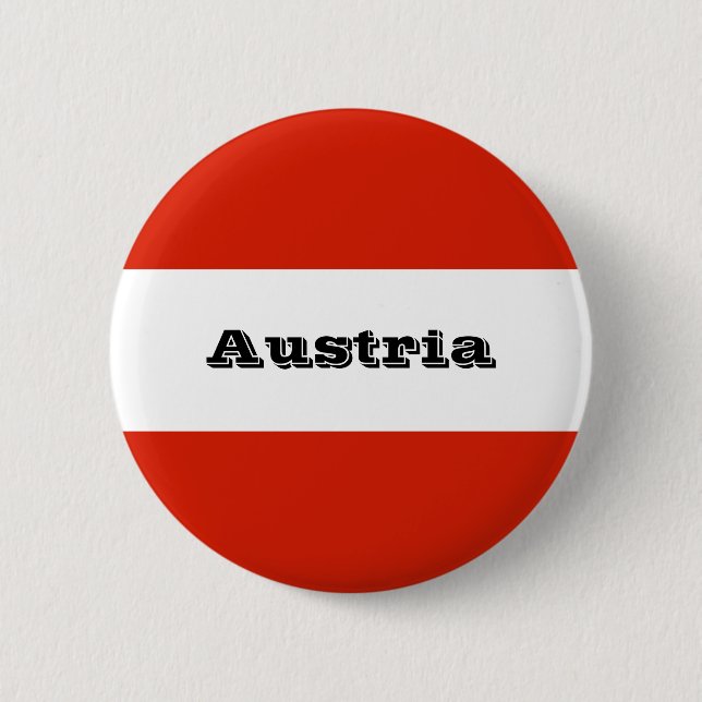 The flag of Austria 6 Cm Round Badge (Front)