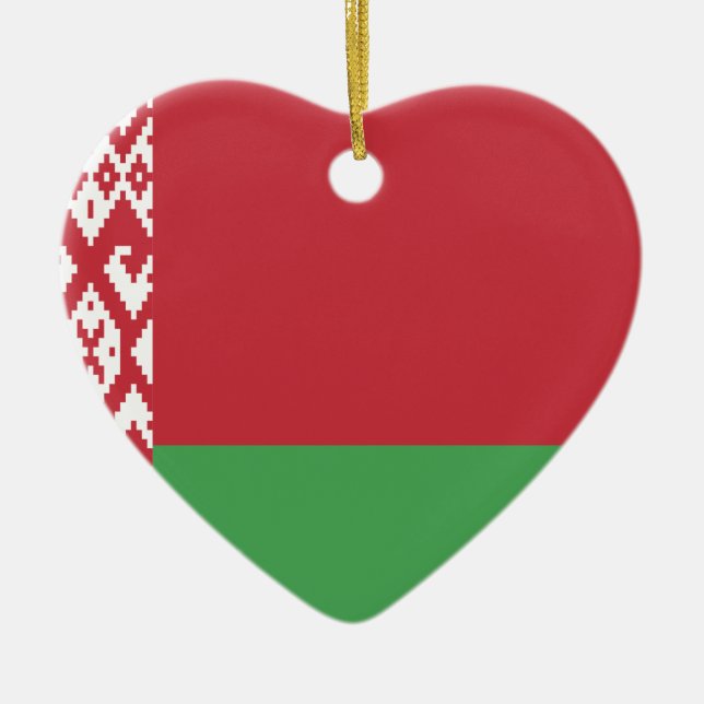 The Flag of Belarus Ceramic Tree Decoration (Front)