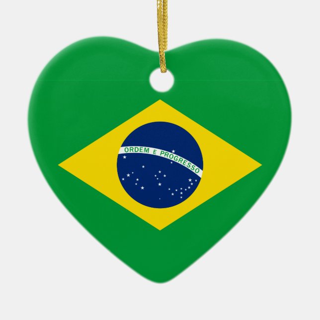 The Flag of Brazil Ceramic Tree Decoration (Front)