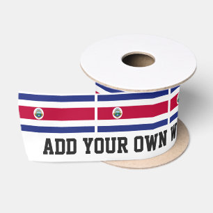 The Flag of Costa Rican Satin Ribbon