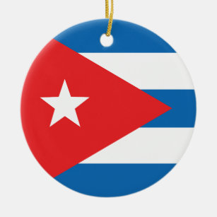The Flag of Cuba Ceramic Tree Decoration