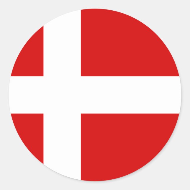 The Flag of Denmark Classic Round Sticker (Front)