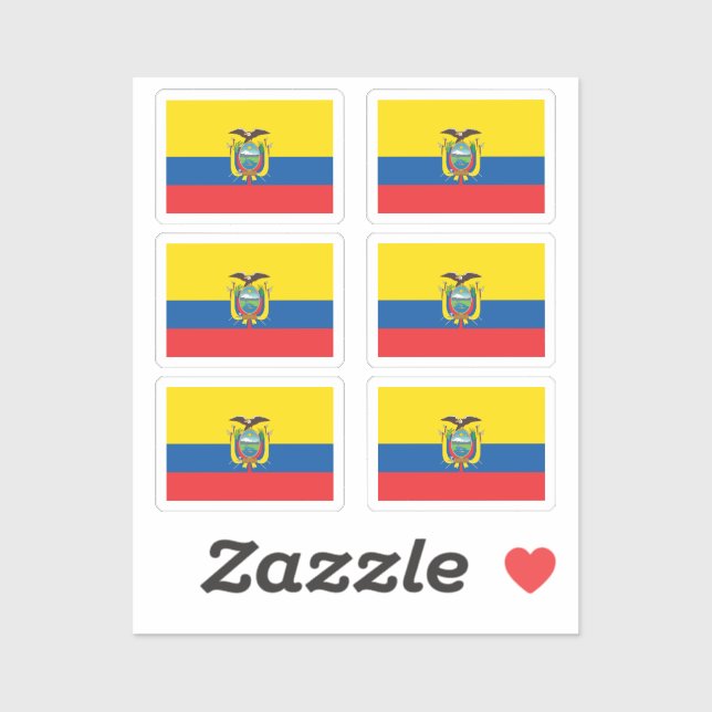 The flag of Ecuador Collection pack of 6 (Sheet)