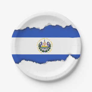 The Flag of El Salvador Paper Plate