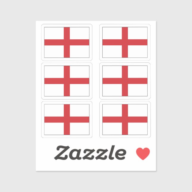 The flag of England Collection pack of 6 (Sheet)