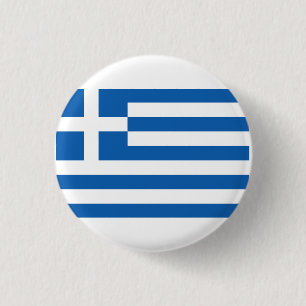 The flag of Greece  3 Cm Round Badge
