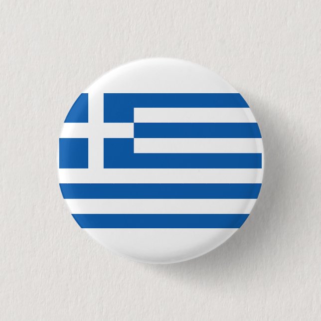 The flag of Greece  3 Cm Round Badge (Front)