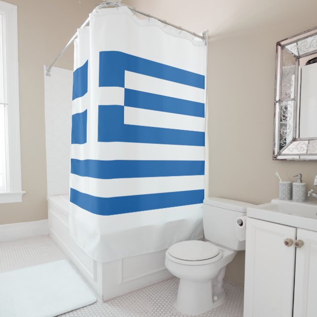 The flag of Greece  Shower Curtain (In Situ)