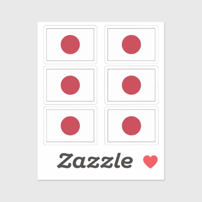 The flag of Japan Collection pack of 6 (Sheet)