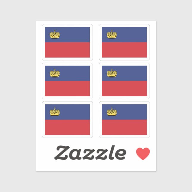 The flag of Liechtenstein Collection pack of 6 (Sheet)