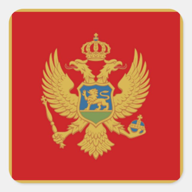 The Flag of Montenegro Square Sticker (Front)