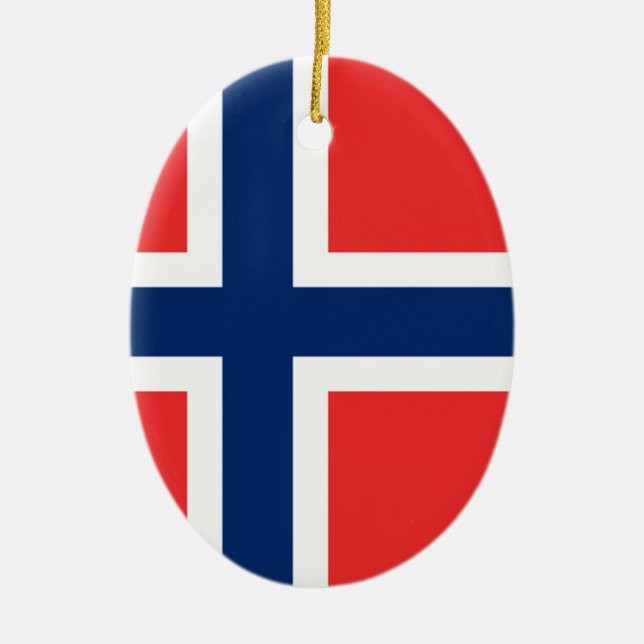 The Flag of Norway - Scandinavia Ceramic Tree Decoration (Front)