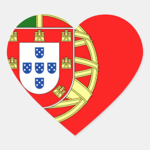 The Flag of Portugal (Bandeira de Portugal) Heart Sticker