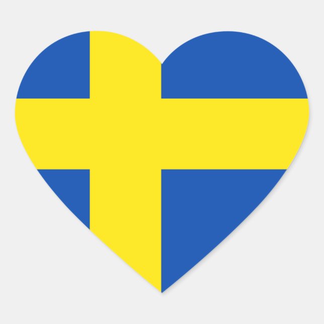 The Flag of Sweden Heart Sticker (Front)