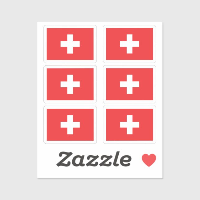 The flag of Switzerland Collection pack of 6 (Sheet)