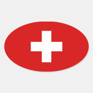The Flag of Switzerland Oval Sticker
