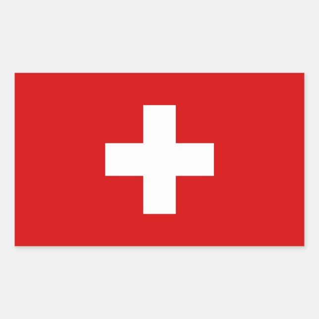The Flag of Switzerland Rectangular Sticker (Front)