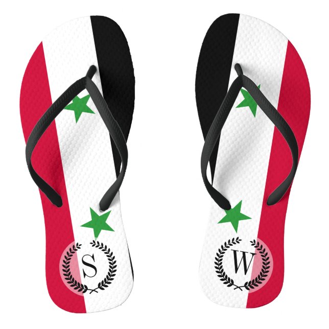 The Flag of Syria Flip Flops (Footbed)