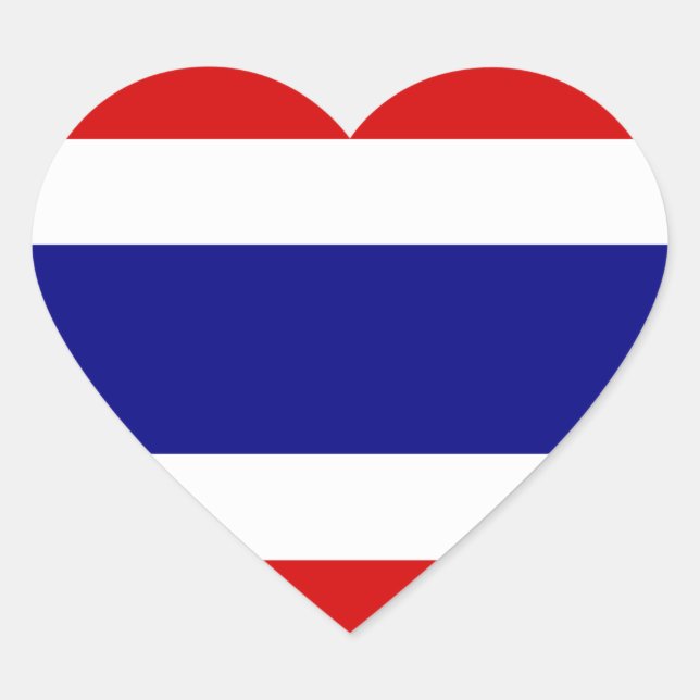The Flag of Thailand Heart Sticker (Front)