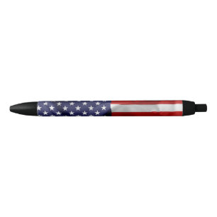 The Flag of the United States of America Black Ink Pen