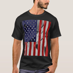 The Flag of the United States of America Black T-Shirt