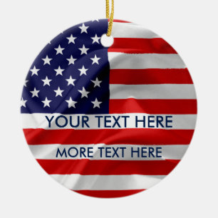The Flag of the United States of America Ceramic Tree Decoration