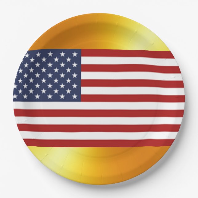 The Flag of the United States of America Paper Plate (Front)