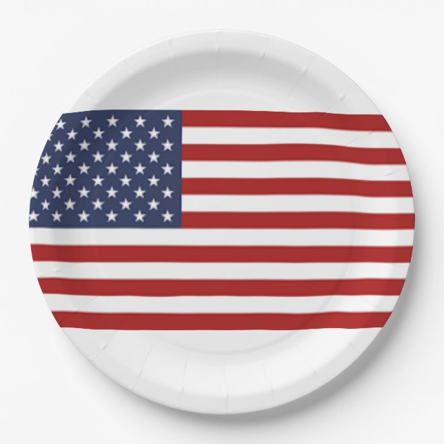 The Flag of the United States of America Paper Plate (Front)