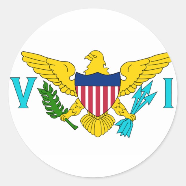 The Flag of the US Virgin Islands Classic Round Sticker (Front)