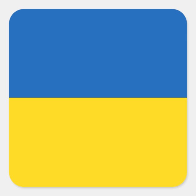 The Flag of Ukraine Square Sticker (Front)
