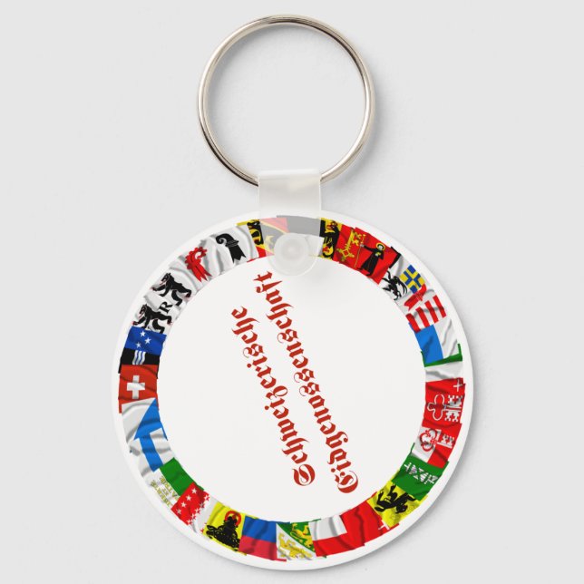 The Flags of the Cantons of Switzerland, German Key Ring (Front)