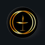The Flaming Chalice 6 Cm Round Badge<br><div class="desc">The Flaming Chalice- the symbol of Unitarianism and Unitarian Universalism</div>
