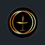 The Flaming Chalice 6 Cm Round Badge<br><div class="desc">The Flaming Chalice- the symbol of Unitarianism and Unitarian Universalism</div>