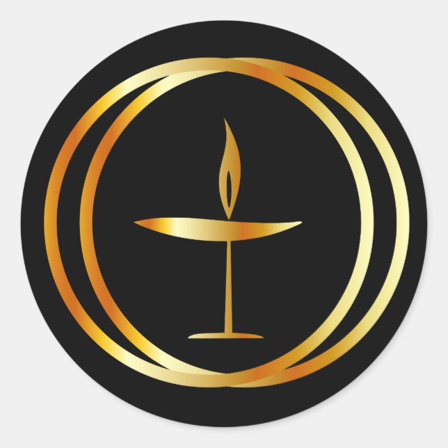 The Flaming Chalice Classic Round Sticker (Front)