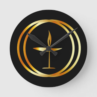 The Flaming Chalice Round Clock