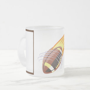 The Flaming Football - Frosted Glass Coffee Mug