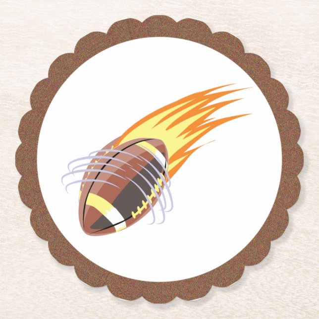 The Flaming Football - Round Paper Coaster (Front)