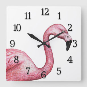 The Flamingo Square Wall Clock