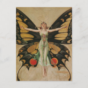 The Flapper - Butterfly Girl  Postcard