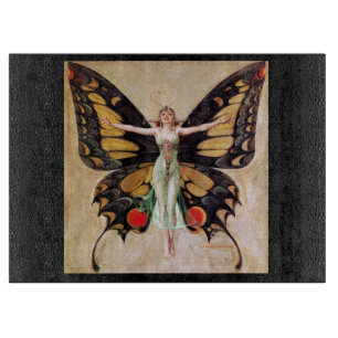 The Flapper Girl's Metamorphosis to Butterfly 1922 Cutting Board