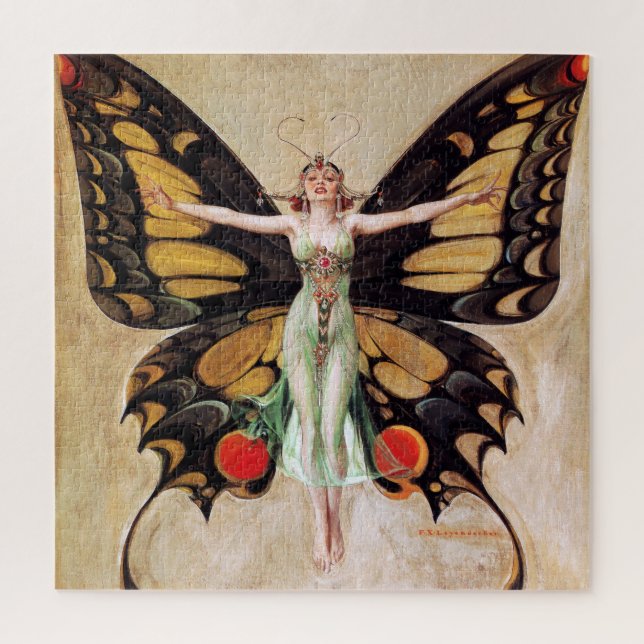 The Flapper Girl's Metamorphosis to Butterfly 1922 Jigsaw Puzzle (Vertical)