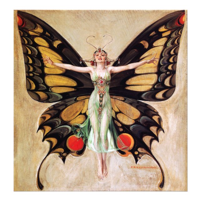 The Flapper Girl's Metamorphosis to Butterfly 1922 Photo Print (Front)