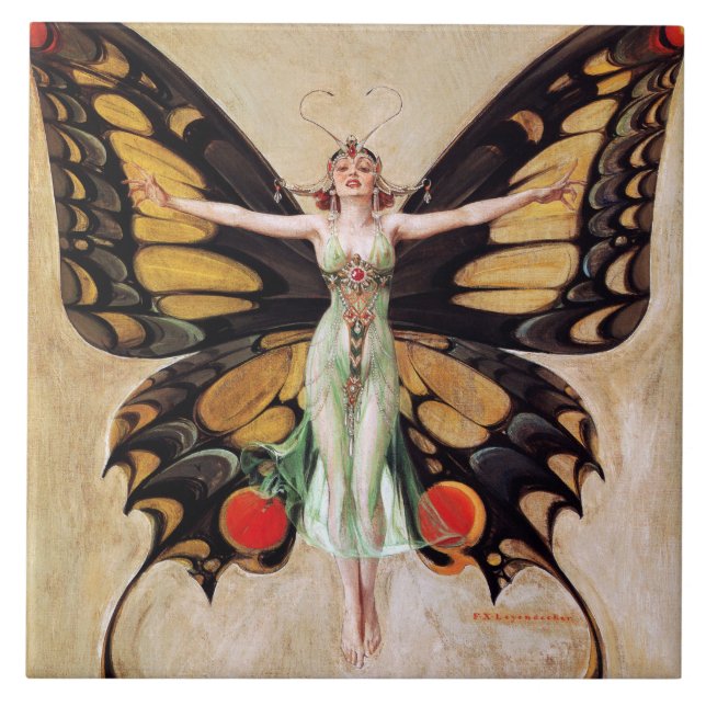 The Flapper Girl's Metamorphosis to Butterfly 1922 Tile (Front)
