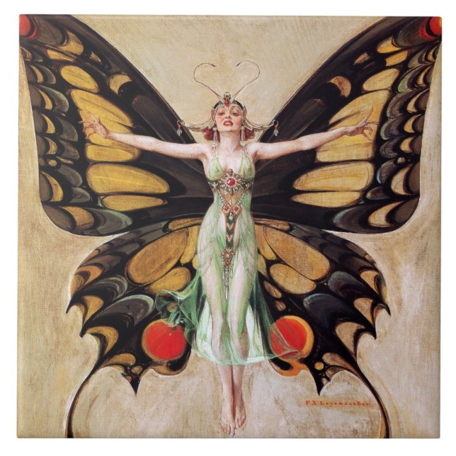 The Flapper Girl's Metamorphosis to Butterfly 1922 Tile (Front)