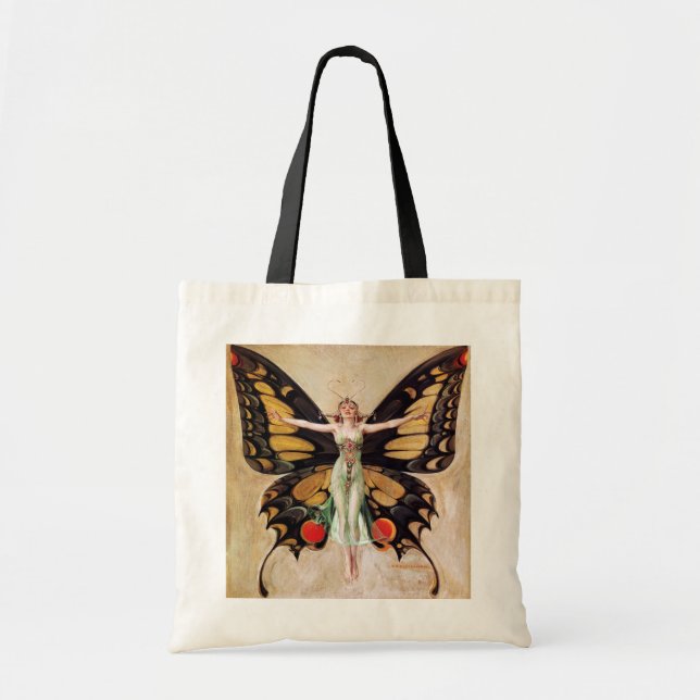 The Flapper Girl's Metamorphosis to Butterfly 1922 Tote Bag (Front)