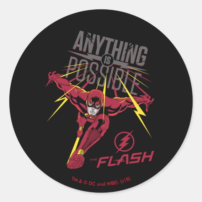 The Flash | "Anything Is Possible" Classic Round Sticker (Front)
