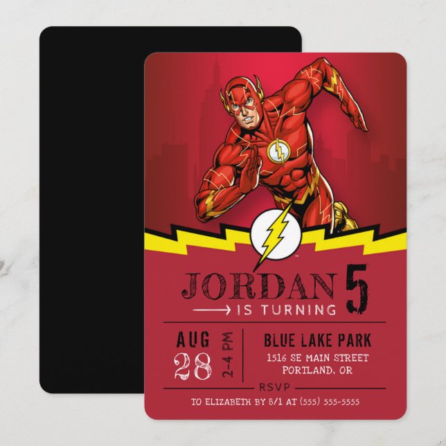 The Flash | Happy Birthday Invitation (Front/Back)